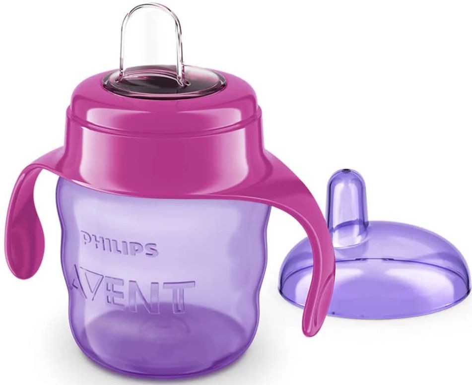 Avent Чаша за лесен преход с дръжки 6+м x 200 ml, лилава