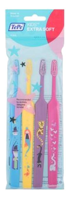 TePe Kids Zoo™ Extra Soft четка за зъби за деца над 3 години х 4 броя